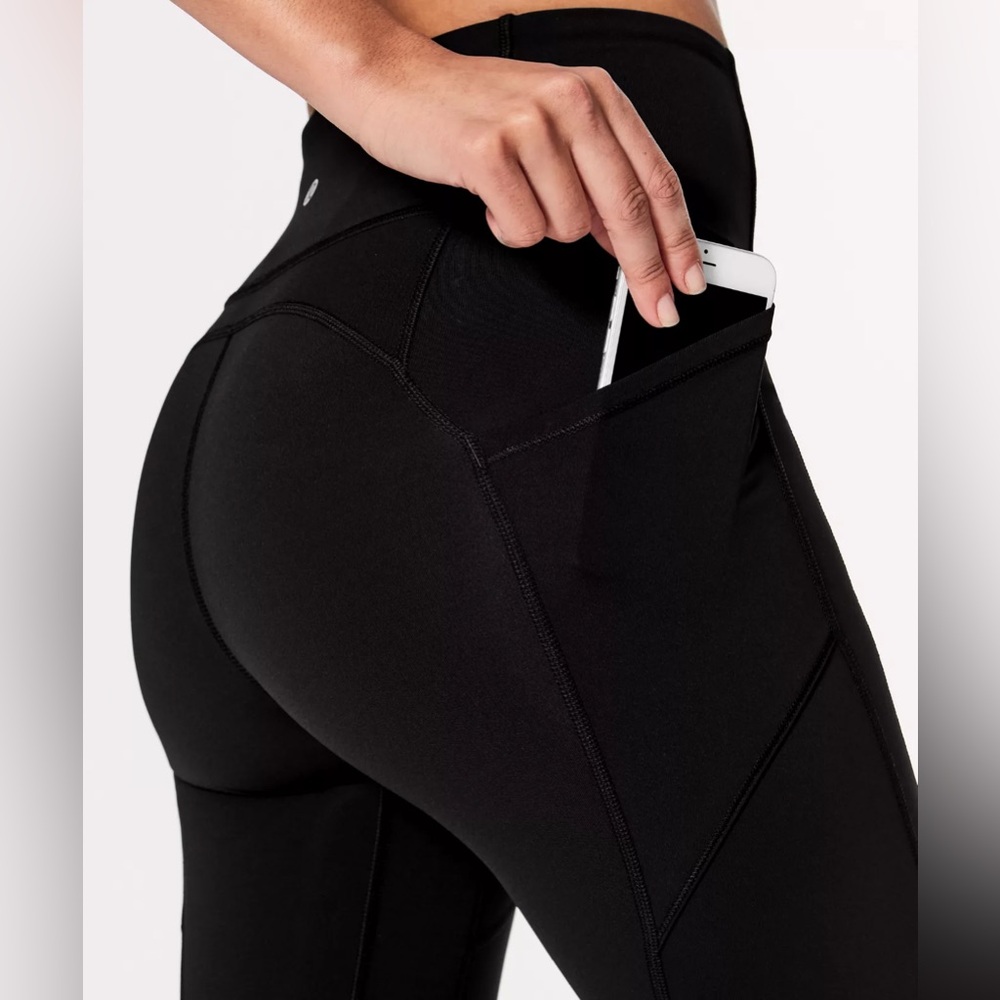 Lululemon All the Right Places High-Rise Cord Waist Crop 23” Pockets Sz 6 Black